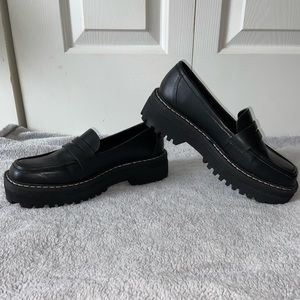 Cool Planet by Steve Madden ‘Hazel’ Black Chunky Loafers, Size 8